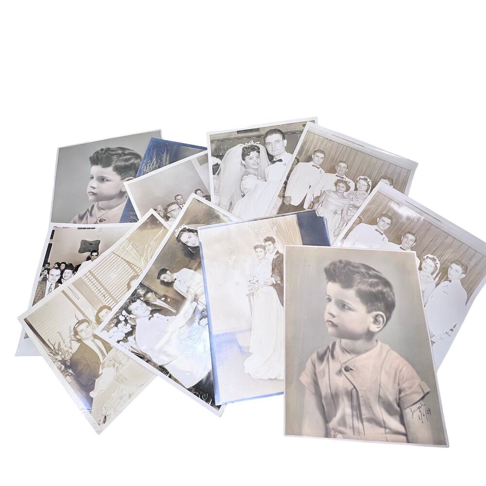 Antique Photos 1920 1930 Lot 11 Wedding Men Women Children Family Vintage